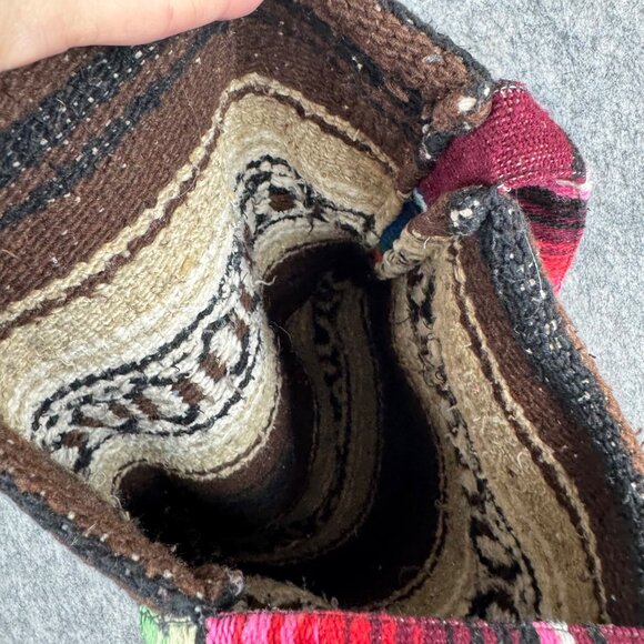 Serape Mexican Crossbody Blanket Bag Multicolor Messenger Hippie - Picture 5 of 9